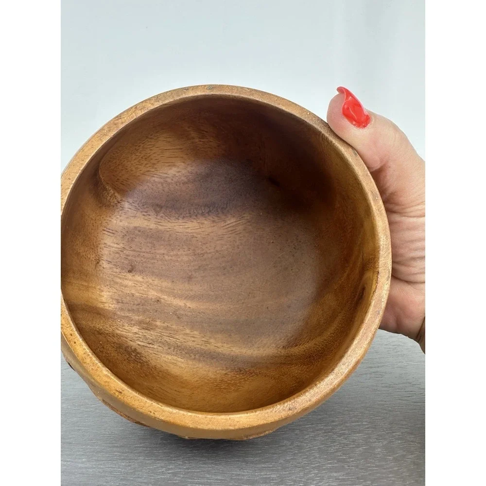 Vintage Monkey Pot Hand Carved Wood Bowl  Phillipinea